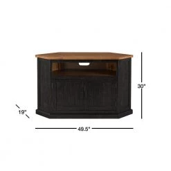 Rustic Corner Black and Honey Metal Corner TV Stand Fits TVs Up to 55 in. with Cable Management by Martin Svensson Home -EVERGLADE HOME Shop black with honey martin svensson home tv stands 90975 40 1000