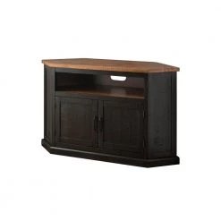 Rustic Corner Black and Honey Metal Corner TV Stand Fits TVs Up to 55 in. with Cable Management by Martin Svensson Home -EVERGLADE HOME Shop black with honey martin svensson home tv stands 90975 fa 1000