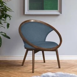 Clair Blue Mid-Century Fabric Upholstery Solid Wood Frame Accent Chair by EVERGLADE HOME 15 Clair Blue Mid-Century Fabric Upholstery Solid Wood Frame Accent Chair by EVERGLADE HOME -EVERGLADE HOME Shop blue everglade home accent chairs lx 1033f3s 31 1000