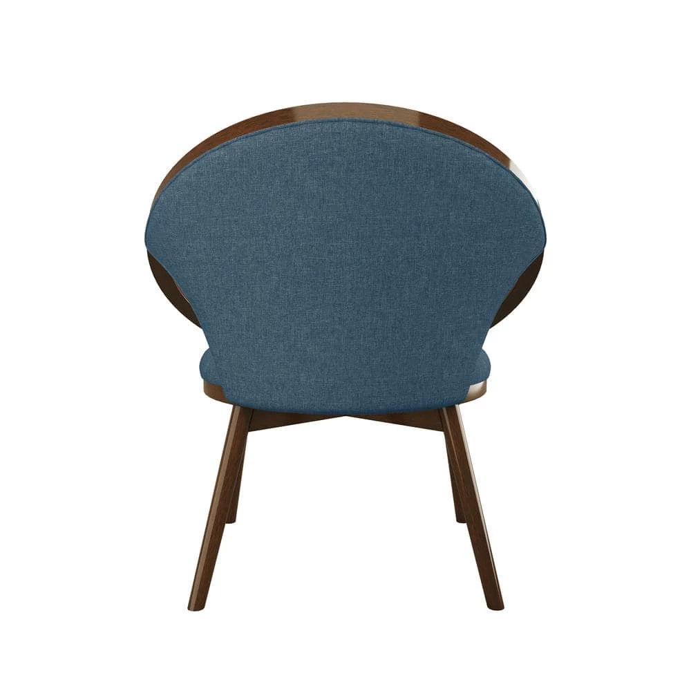 Clair Blue Mid-Century Fabric Upholstery Solid Wood Frame Accent Chair by EVERGLADE HOME 5 Clair Blue Mid-Century Fabric Upholstery Solid Wood Frame Accent Chair by EVERGLADE HOME - Image 5