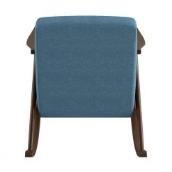 Bracco Blue Mid-Century Fabric Upholstery Solid Wood Rocking Chair by EVERGLADE HOME -EVERGLADE HOME Shop blue everglade home accent chairs lx 1034bu 1 4f 1000