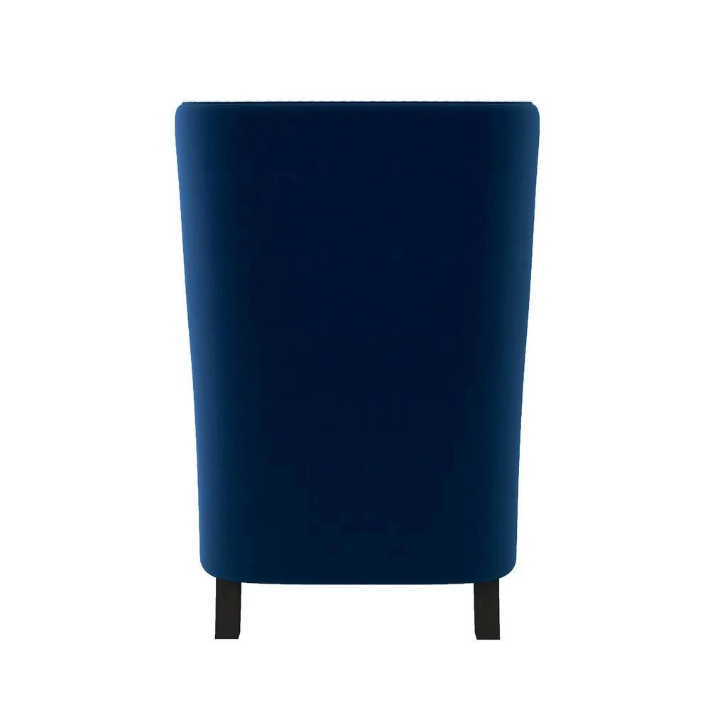 Narcine Blue Velvet Wingback Chair with Lumbar Pillow by EVERGLADE HOME 4 Narcine Blue Velvet Wingback Chair with Lumbar Pillow by EVERGLADE HOME - Image 4