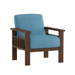 Amerllia Blue Fabric Upholstery Solid Wood Accent Chair by EVERGLADE HOME -EVERGLADE HOME Shop blue everglade home accent chairs lx 1048bu 1 c3 1000