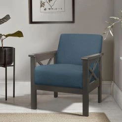 Savion Blue Textured Upholstery Solid Wood Frame Accent Chair by EVERGLADE HOME 13 Savion Blue Textured Upholstery Solid Wood Frame Accent Chair by EVERGLADE HOME -EVERGLADE HOME Shop blue everglade home accent chairs lx 1105bu 1 31 1000