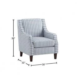 Bonne Blue Houndstooth Print Upholstery Accent Chair by EVERGLADE HOME 10 Bonne Blue Houndstooth Print Upholstery Accent Chair by EVERGLADE HOME -EVERGLADE HOME Shop blue everglade home accent chairs lx 1110bu 1 40 1000