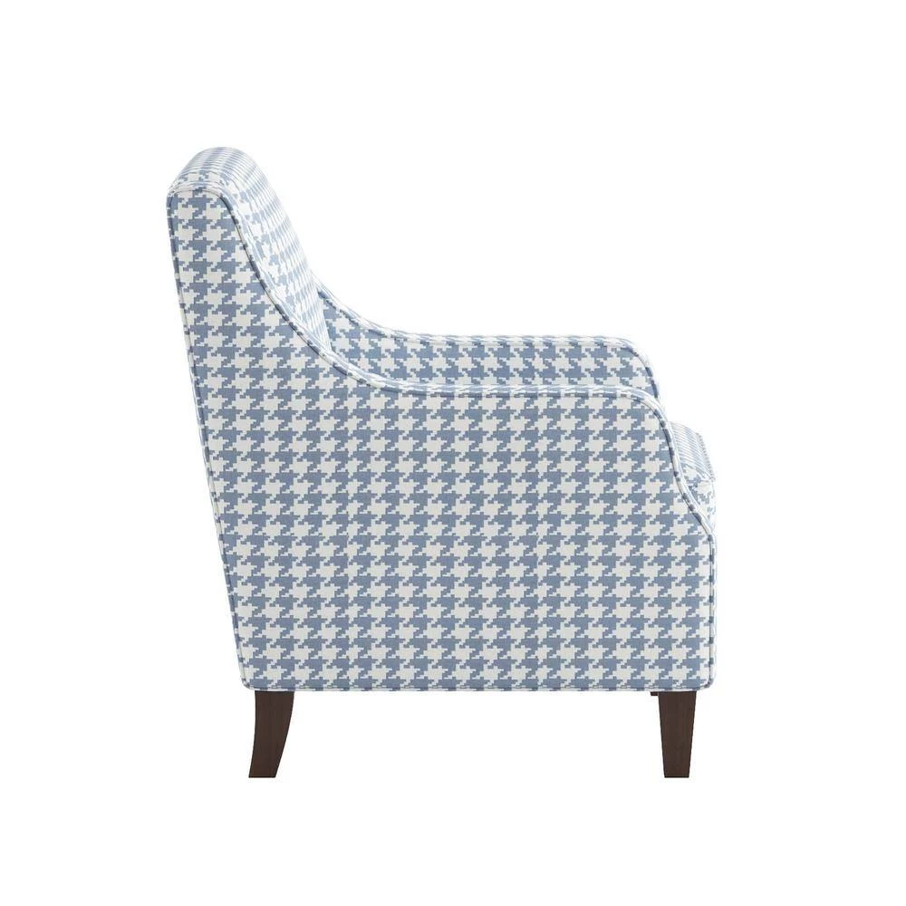 Bonne Blue Houndstooth Print Upholstery Accent Chair by EVERGLADE HOME 2 Bonne Blue Houndstooth Print Upholstery Accent Chair by EVERGLADE HOME - Image 2