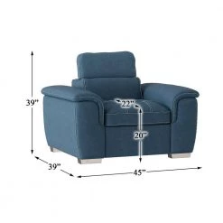 Warrick Blue Microfiber Accent Chair with Pull-out Ottoman by EVERGLADE HOME 12 Warrick Blue Microfiber Accent Chair with Pull-out Ottoman by EVERGLADE HOME -EVERGLADE HOME Shop blue everglade home accent chairs lx 8228bu 1 66 1000