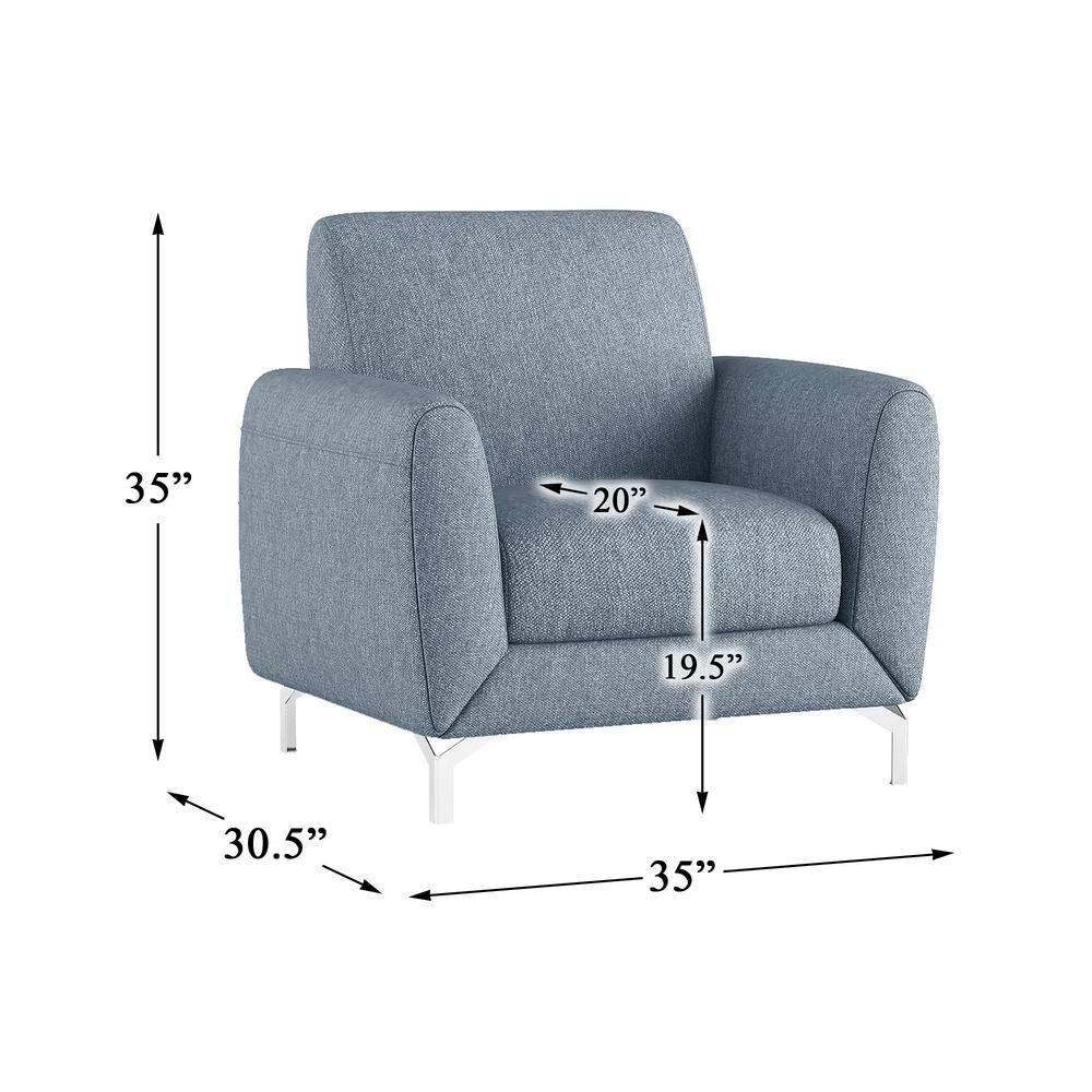 Nico Blue Textured Upholstery Accent Chair by EVERGLADE HOME 7 Nico Blue Textured Upholstery Accent Chair by EVERGLADE HOME - Image 7