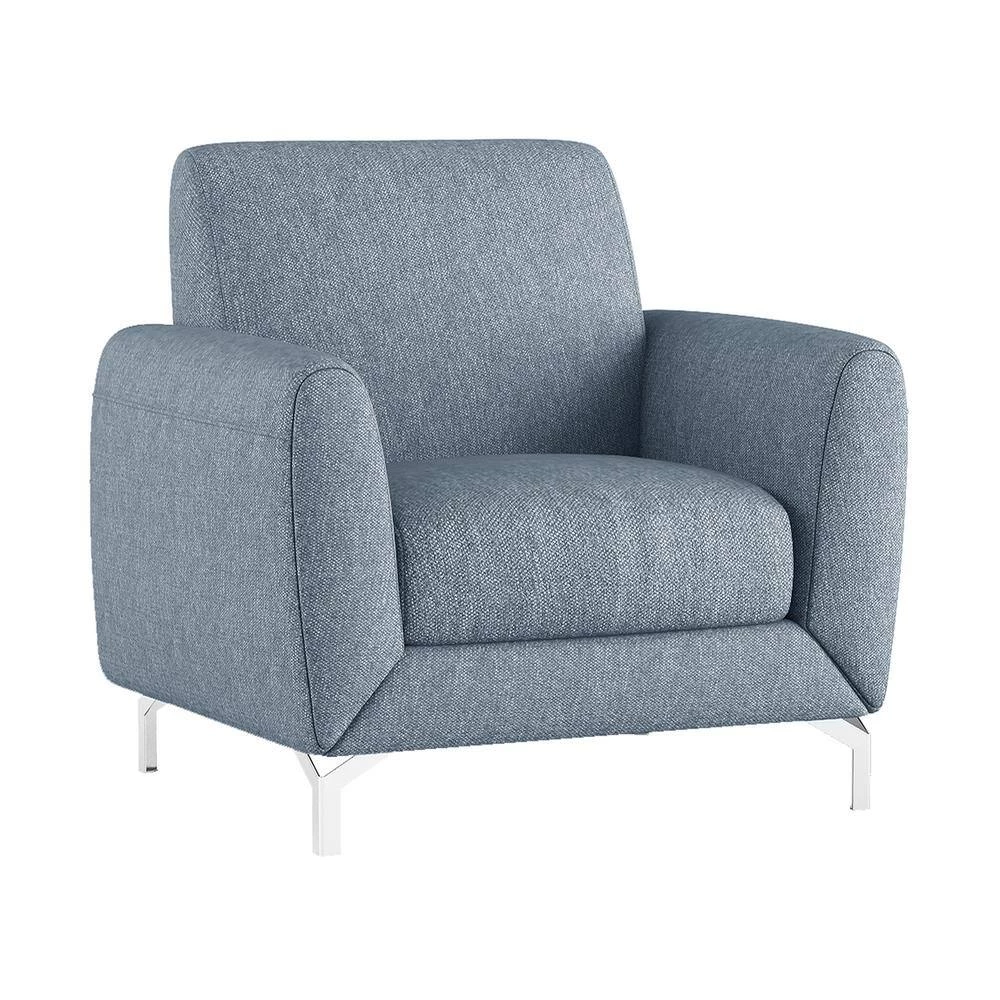 Nico Blue Textured Upholstery Accent Chair by EVERGLADE HOME 4 Nico Blue Textured Upholstery Accent Chair by EVERGLADE HOME - Image 4