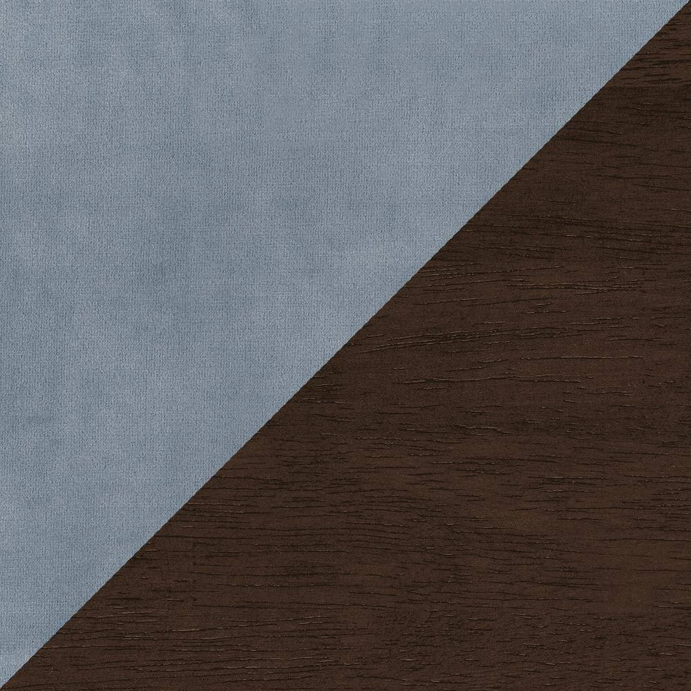Lonita Blue Gray Velvet Upholstered Solid Wood Walnut Finish Accent Chair by EVERGLADE HOME 5 Lonita Blue Gray Velvet Upholstered Solid Wood Walnut Finish Accent Chair by EVERGLADE HOME - Image 5