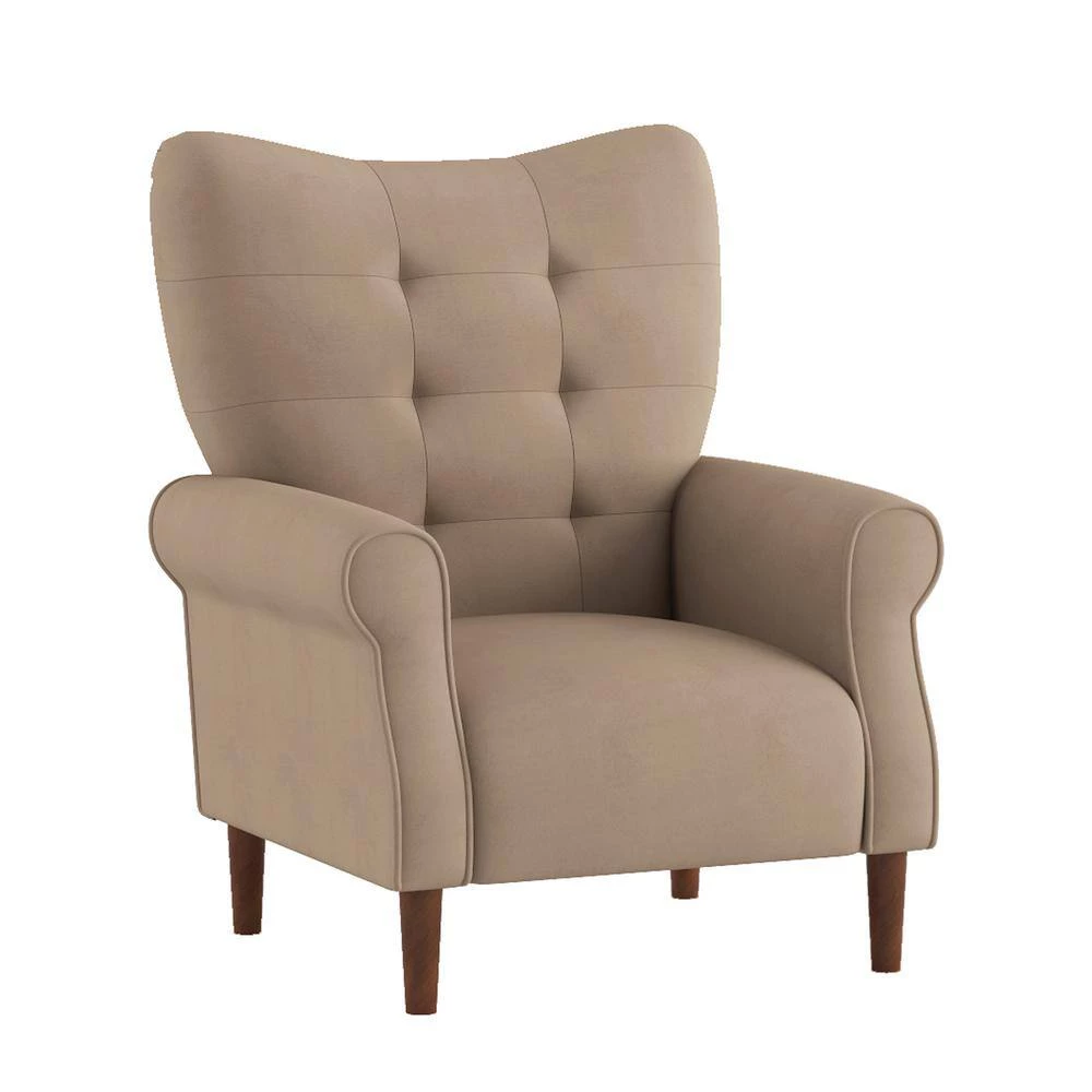 Cecily Brown Velvet Tufted Back Club Accent Chair by EVERGLADE HOME 4 Cecily Brown Velvet Tufted Back Club Accent Chair by EVERGLADE HOME - Image 4
