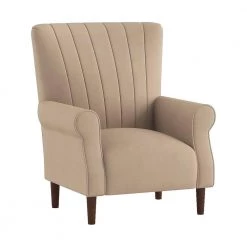 Carlson Brown Velvet Club Channel Tufted Back Accent Chair by EVERGLADE HOME -EVERGLADE HOME Shop brown everglade home accent chairs lx 1047br 1 c3 1000