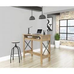 47.2 in. Width Rectangular Amaretto Pub-Table or Home office Desk by Inval -EVERGLADE HOME Shop brown inval computer desks es 14403 31 1000