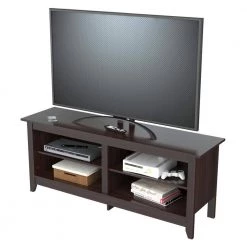 58 in. Brown Wood TV Stand Fits TVs Up to 60 in. by Inval 8 58 in. Brown Wood TV Stand Fits TVs Up to 60 in. by Inval -EVERGLADE HOME Shop brown inval tv stands mtv 19619 40 1000