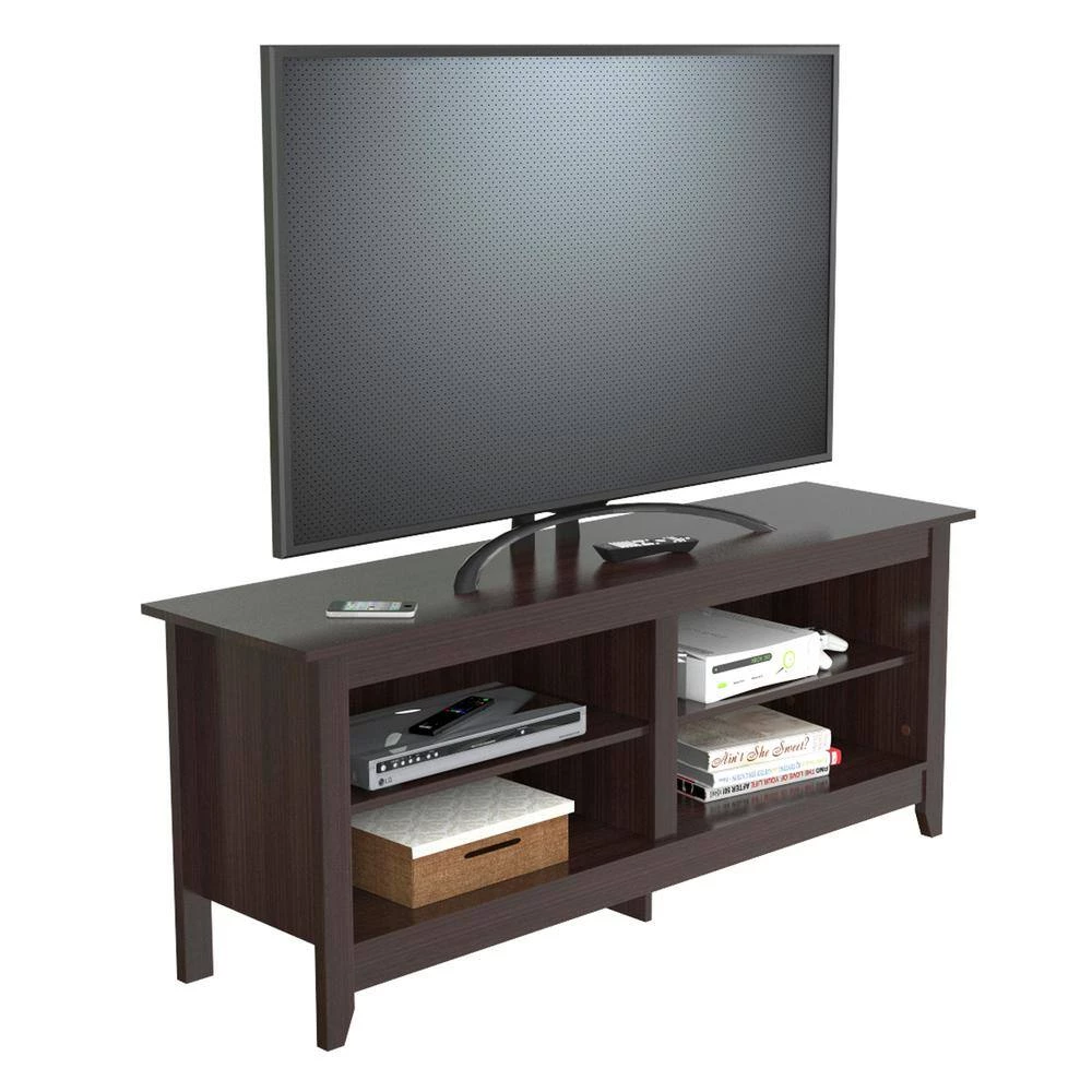 58 in. Brown Wood TV Stand Fits TVs Up to 60 in. by Inval 2 58 in. Brown Wood TV Stand Fits TVs Up to 60 in. by Inval - Image 2