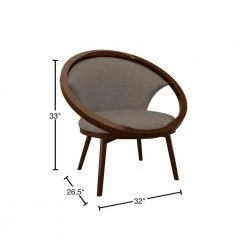 Clair Chocolate Mid-Century Fabric Upholstery Solid Wood Frame Accent Chair by EVERGLADE HOME -EVERGLADE HOME Shop chocolate everglade home accent chairs lx 1033f2s 40 1000