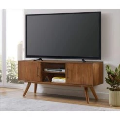 Mid Century Modern 60 in. Cinnamon TV Console, Fits Up to 65 in. TVs with Adjustable Shelves by Martin Svensson Home -EVERGLADE HOME Shop cinnamon martin svensson home tv stands 908018 31 1000