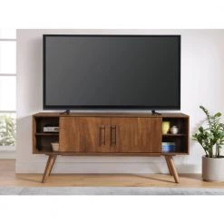 Mid Century Modern 60 in. Cinnamon TV Console, Fits Up to 65 in. TVs with Adjustable Shelves by Martin Svensson Home -EVERGLADE HOME Shop cinnamon martin svensson home tv stands 908018 4f 1000