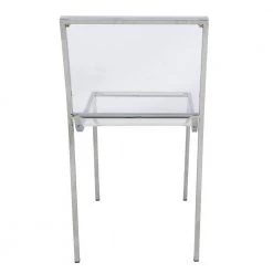 Almeda Clear Modern Acrylic Dining Chair With Metal Legs by Leisuremod -EVERGLADE HOME Shop clear leisuremod dining chairs acr19cl 1f 1000