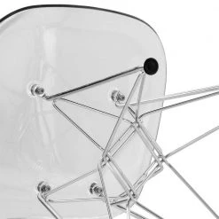 Cresco Modern Plastic Molded Dining Side Chair With Eiffel Chrome Legs Clear by Leisuremod -EVERGLADE HOME Shop clear leisuremod dining chairs cr19cl 31 1000