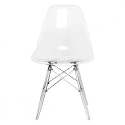Dover Modern Plastic Dining Chair With Clear Acrylic Base in Clear by Leisuremod -EVERGLADE HOME Shop clear leisuremod dining chairs epc19cl c3 1000