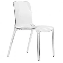 Murray Modern Lightweight & Stackable Dining Chair in Clear by Leisuremod