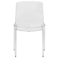 Murray Modern Lightweight & Stackable Dining Chair in Clear by Leisuremod -EVERGLADE HOME Shop clear leisuremod dining chairs mc20cl c3 1000