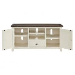 Monterey 60 in. Cream White and Brown TV Stand with 1-Drawer Fits TV's up to 65 in. by Martin Svensson Home -EVERGLADE HOME Shop cream white and brown martin svensson home tv stands 909806 77 1000