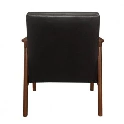 Kyrie Dark Brown Faux Leather Solid Wood Accent Chair by EVERGLADE HOME -EVERGLADE HOME Shop dark brown everglade home accent chairs lx 1050db 1 4f 1000