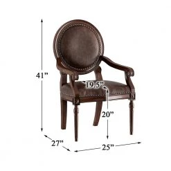 Yara Dark Brown Faux Leather Classic Armchair by EVERGLADE HOME 12 Yara Dark Brown Faux Leather Classic Armchair by EVERGLADE HOME -EVERGLADE HOME Shop dark brown everglade home accent chairs lx 4524dbr 44 1000