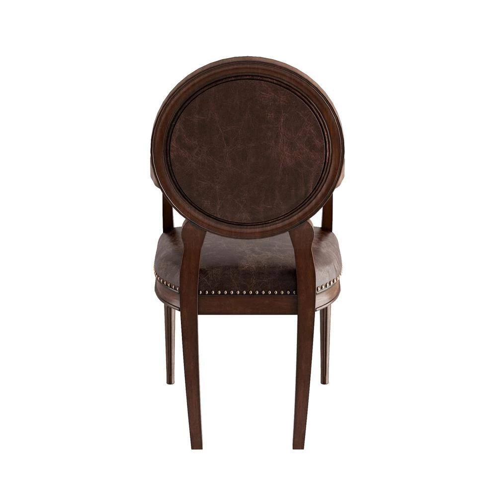 Yara Dark Brown Faux Leather Classic Armchair by EVERGLADE HOME 4 Yara Dark Brown Faux Leather Classic Armchair by EVERGLADE HOME - Image 4