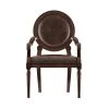 Yara Dark Brown Faux Leather Classic Armchair by EVERGLADE HOME