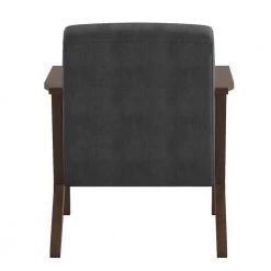Malibu Dark Gray Velvet Upholstered Solid Wood Walnut Finish Accent Chair by EVERGLADE HOME -EVERGLADE HOME Shop dark gray everglade home accent chairs lx 1031dg 1 4f 1000