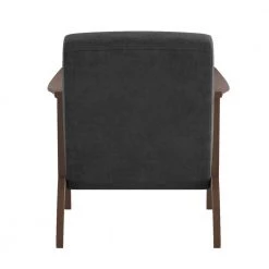 Lonita Dark Gray Velvet Upholstered Solid Wood Walnut Finish Accent Chair by EVERGLADE HOME -EVERGLADE HOME Shop dark gray everglade home accent chairs lx 1032dg 1 4f 1000