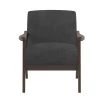 Lonita Dark Gray Velvet Upholstered Solid Wood Walnut Finish Accent Chair by EVERGLADE HOME