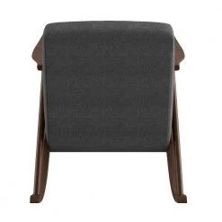 Bracco Dark Gray Mid-Century Fabric Upholstery Solid Wood Rocking Chair by EVERGLADE HOME -EVERGLADE HOME Shop dark gray everglade home accent chairs lx 1034dg 1 4f 1000