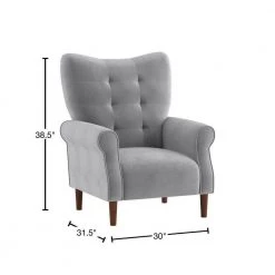Cecily Dark Gray Velvet Tufted Back Club Accent Chair by EVERGLADE HOME 10 Cecily Dark Gray Velvet Tufted Back Club Accent Chair by EVERGLADE HOME -EVERGLADE HOME Shop dark gray everglade home accent chairs lx 1046dg 1 40 1000