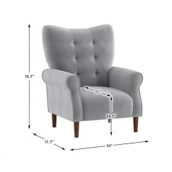 Cecily Dark Gray Velvet Tufted Back Club Accent Chair by EVERGLADE HOME 14 Cecily Dark Gray Velvet Tufted Back Club Accent Chair by EVERGLADE HOME -EVERGLADE HOME Shop dark gray everglade home accent chairs lx 1046dg 1 44 1000