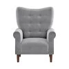 Cecily Dark Gray Velvet Tufted Back Club Accent Chair by EVERGLADE HOME