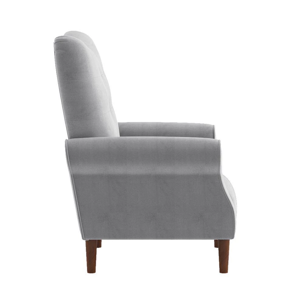 Cecily Dark Gray Velvet Tufted Back Club Accent Chair by EVERGLADE HOME 2 Cecily Dark Gray Velvet Tufted Back Club Accent Chair by EVERGLADE HOME - Image 2