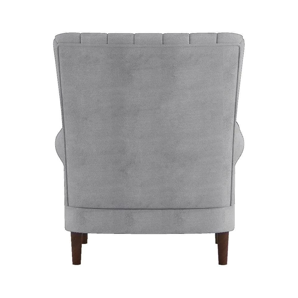 Carlson Dark Gray Velvet Club Channel Tufted Back Accent Chair by EVERGLADE HOME 5 Carlson Dark Gray Velvet Club Channel Tufted Back Accent Chair by EVERGLADE HOME - Image 5