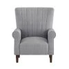 Carlson Dark Gray Velvet Club Channel Tufted Back Accent Chair by EVERGLADE HOME