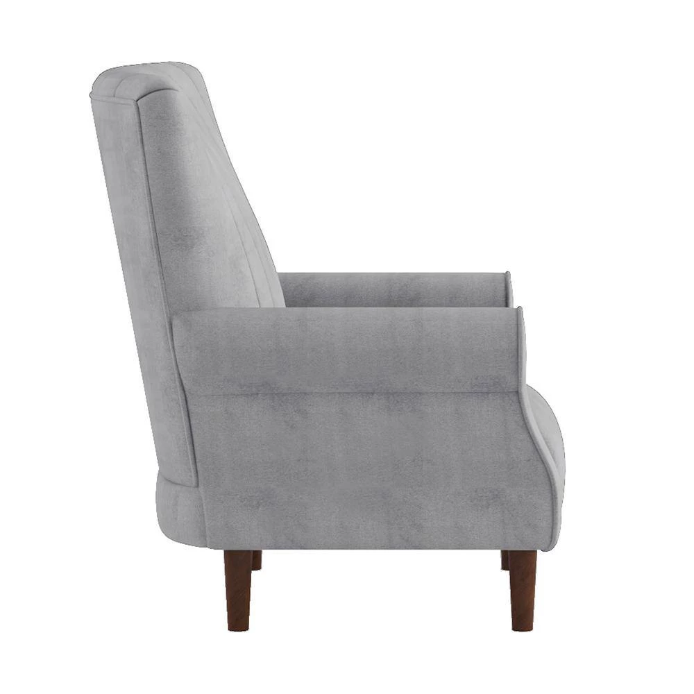 Carlson Dark Gray Velvet Club Channel Tufted Back Accent Chair by EVERGLADE HOME 2 Carlson Dark Gray Velvet Club Channel Tufted Back Accent Chair by EVERGLADE HOME - Image 2