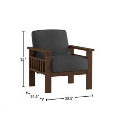 Amerllia Dark Gray Fabric Upholstery Solid Wood Accent Chair by EVERGLADE HOME -EVERGLADE HOME Shop dark gray everglade home accent chairs lx 1048dg 1 40 1000