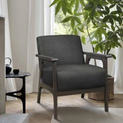 Ride Dark Gray Textured Upholstery Solid Wood Antique Gray Finish Accent Chair by EVERGLADE HOME 11 Ride Dark Gray Textured Upholstery Solid Wood Antique Gray Finish Accent Chair by EVERGLADE HOME -EVERGLADE HOME Shop dark gray everglade home accent chairs lx 1103dg 1 31 1000