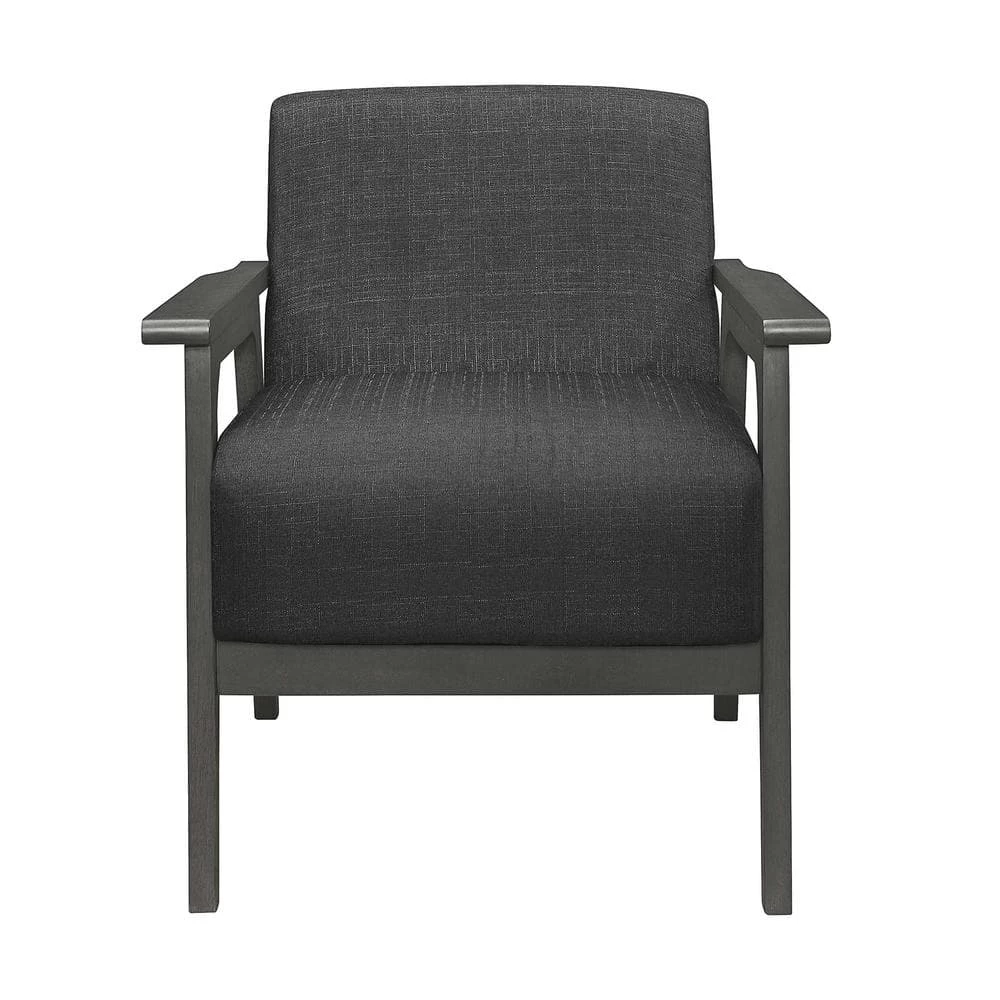 Ride Dark Gray Textured Upholstery Solid Wood Antique Gray Finish Accent Chair by EVERGLADE HOME 1 Ride Dark Gray Textured Upholstery Solid Wood Antique Gray Finish Accent Chair by EVERGLADE HOME