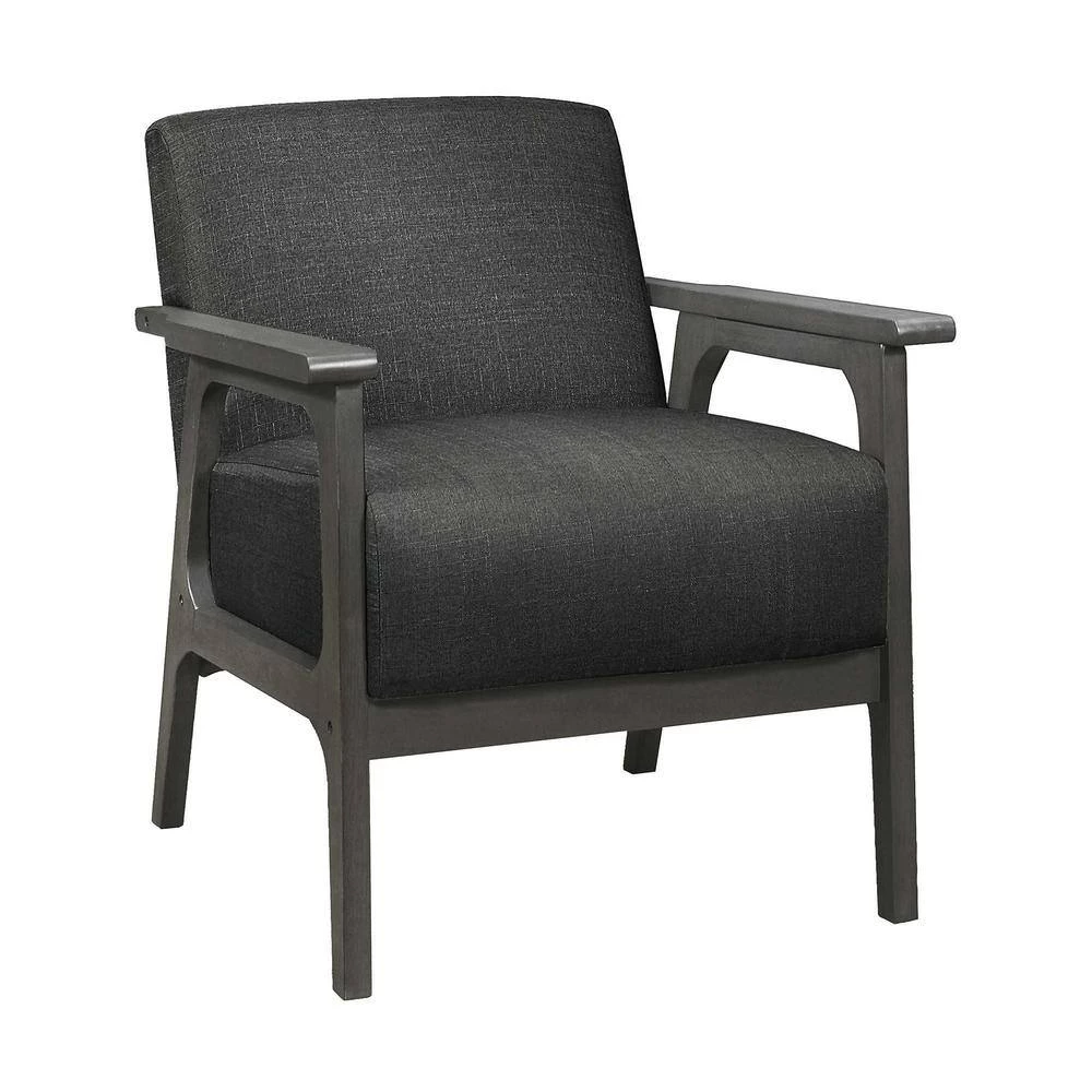 Ride Dark Gray Textured Upholstery Solid Wood Antique Gray Finish Accent Chair by EVERGLADE HOME 3 Ride Dark Gray Textured Upholstery Solid Wood Antique Gray Finish Accent Chair by EVERGLADE HOME - Image 3