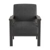 Savion Dark Gray Textured Upholstery Solid Wood Frame Accent Chair by EVERGLADE HOME