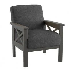 Savion Dark Gray Textured Upholstery Solid Wood Frame Accent Chair by EVERGLADE HOME -EVERGLADE HOME Shop dark gray everglade home accent chairs lx 1105dg 1 c3 1000