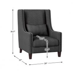 Dorsey Dark Gray Textured Upholstery High Back Accent Chair by EVERGLADE HOME -EVERGLADE HOME Shop dark gray everglade home accent chairs lx 1114dg 1 1f 1000